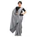 Generic Women's Vichitra Saree with Blouse (Grey, 5-6 Mtrs)