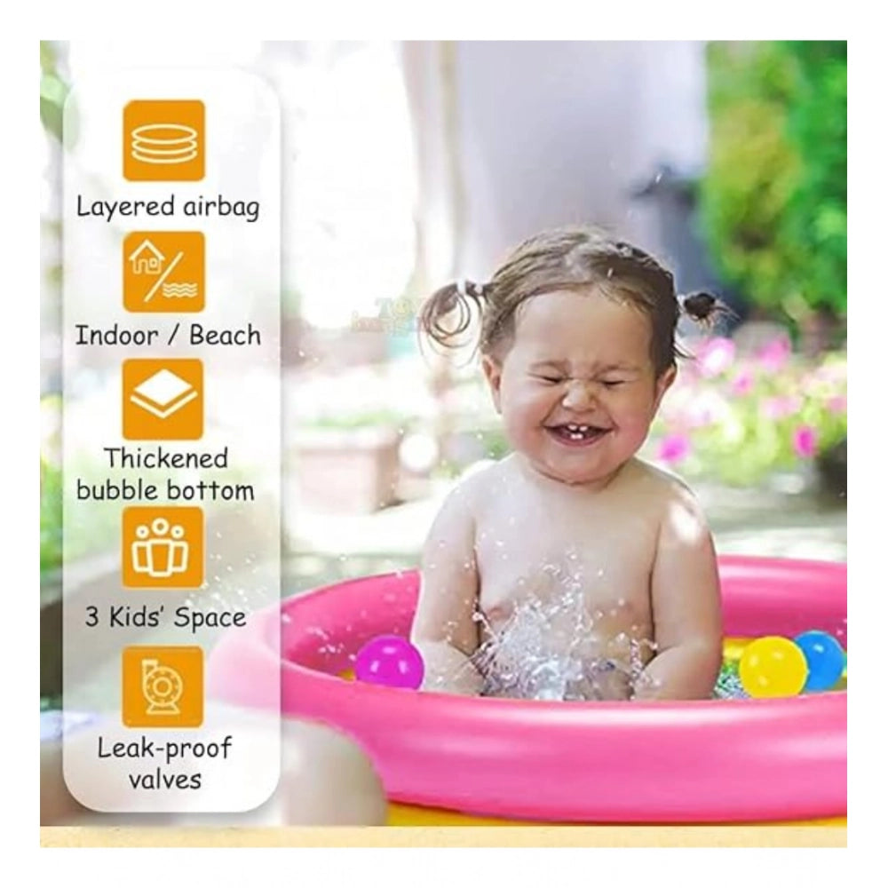 Generic Plastic Bath Tub With Pump 3 Ft Round For Kids (Multicolor )