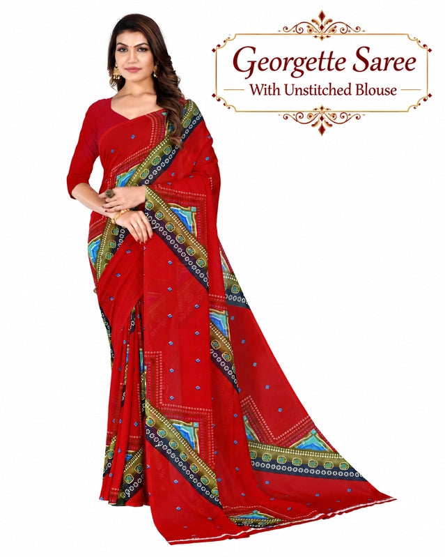 Bandhani Pure Georgette Bandhani Saree