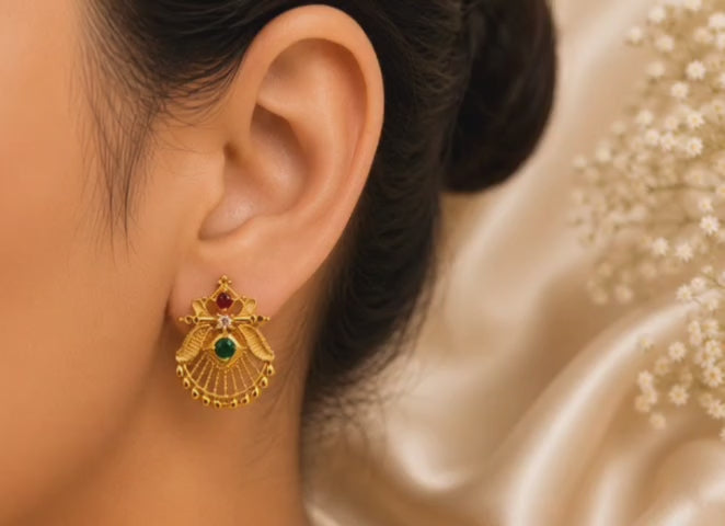 Premium Gold-plated Brass Stud earrings for Women and Girls